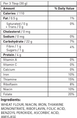 ALL PURPOSE FLOUR Rogers Foods   01 Nutrition Allpurpose Flour 