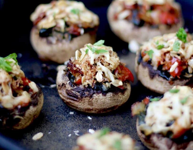 Mediterranean Stuffed Mushrooms with Healthy Grains