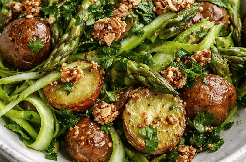 Asparagus, Potato Salad Bowl with Ancient Grain Crumbles