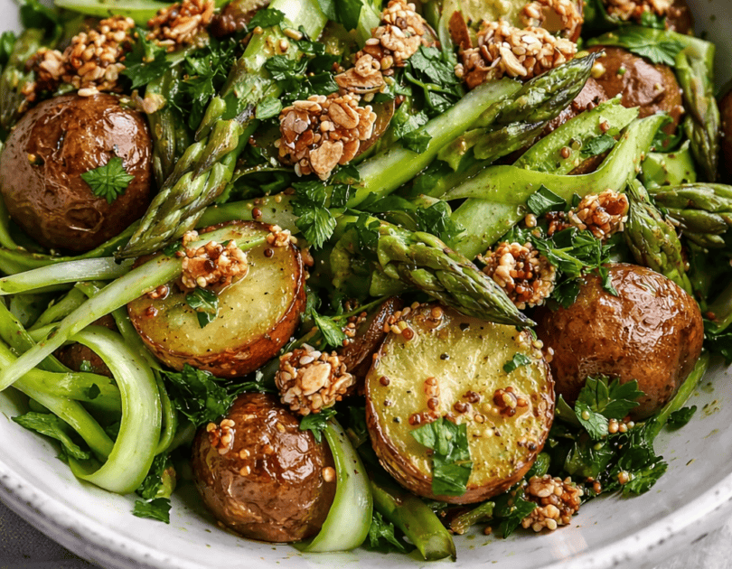 Asparagus, Potato Salad Bowl with Ancient Grain Crumbles