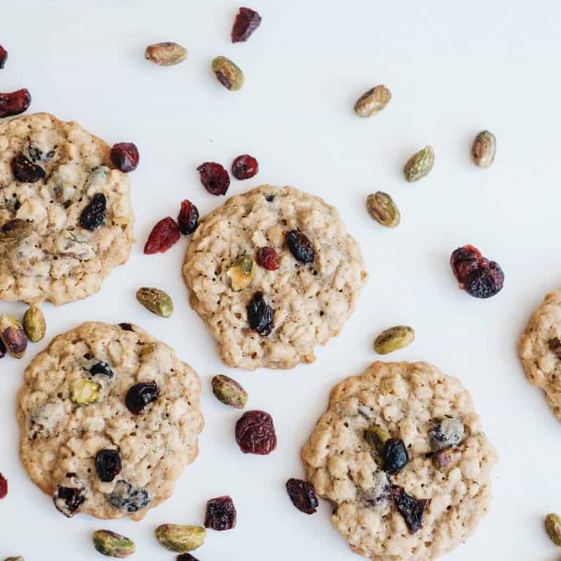 Cranberry Pistachio Cookies with Healthy Grains