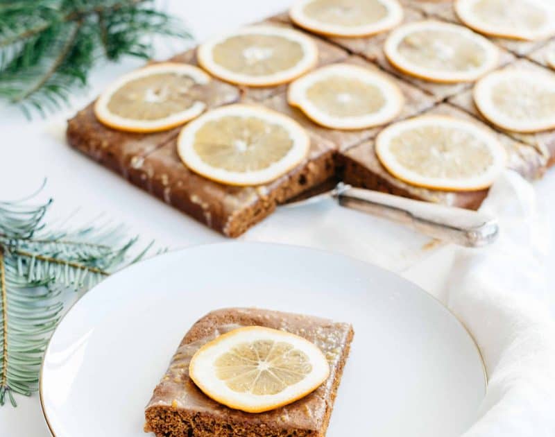 Gingerbread Cake with Orange Glaze