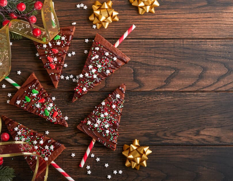 Chocolate Mint Christmas Tree Brownies
