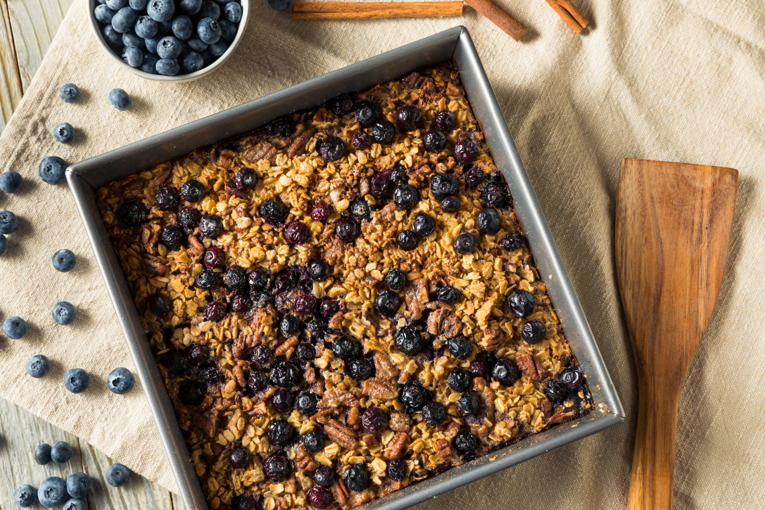 Blueberry, Pineapple & Pecan Baked Oatmeal 