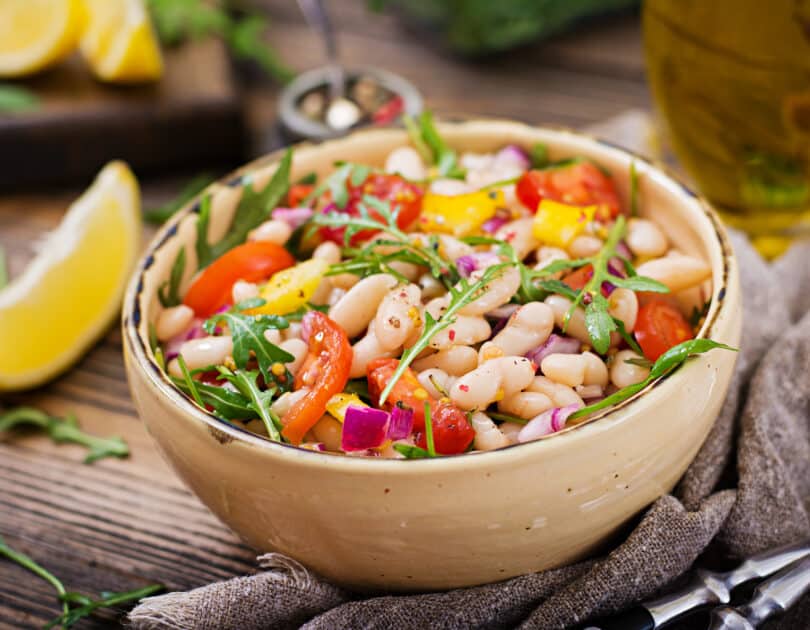 WHITE BEAN SALAD WITH APPLE CIDER ROSEMARY VINAIGRETTE