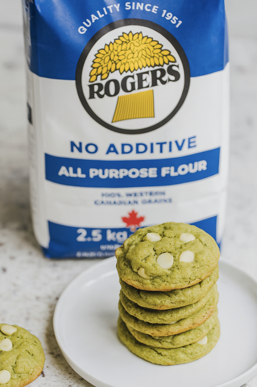 Brown Butter Matcha Cookies with White Chocolate Chips