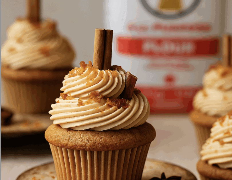 Chai Latte Cupcakes with Caramel Brûlée Frosting