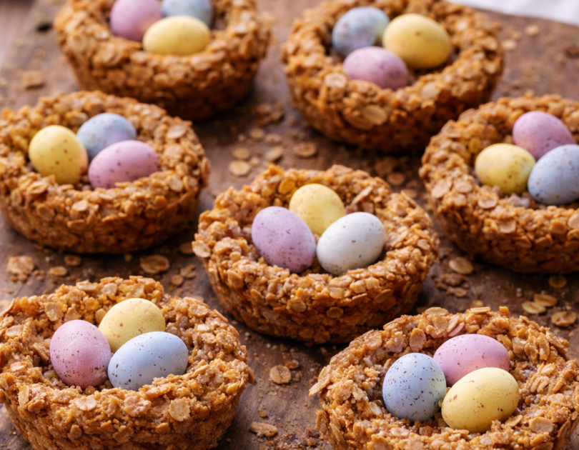 Easter Mini Egg Oatmeal Cookie Nests