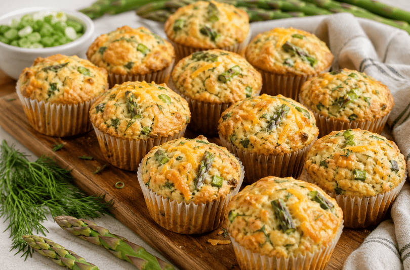 Asparagus, Cheddar & Dill Savoury Muffins