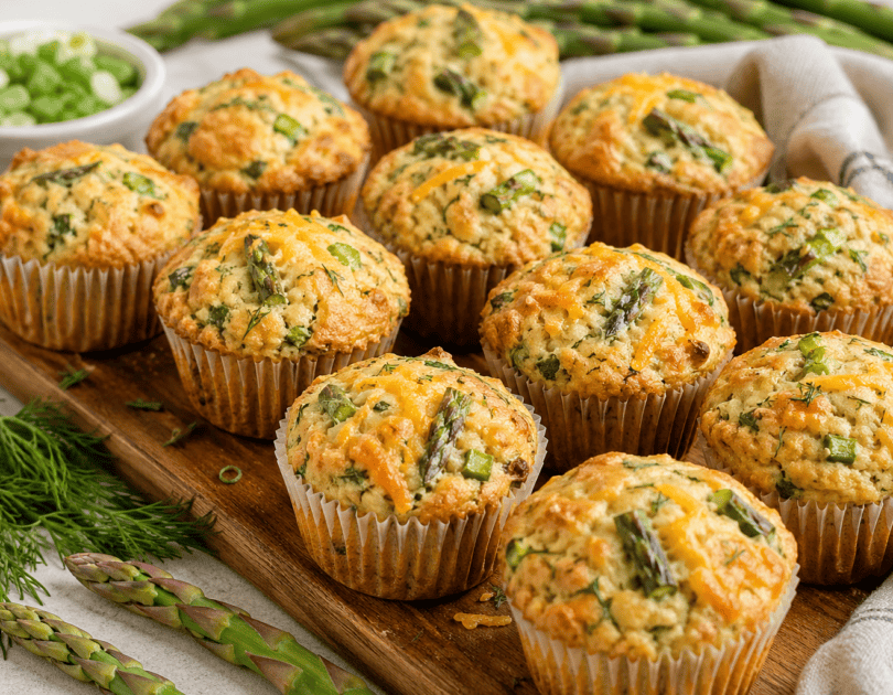 Asparagus, Cheddar & Dill Savoury Muffins
