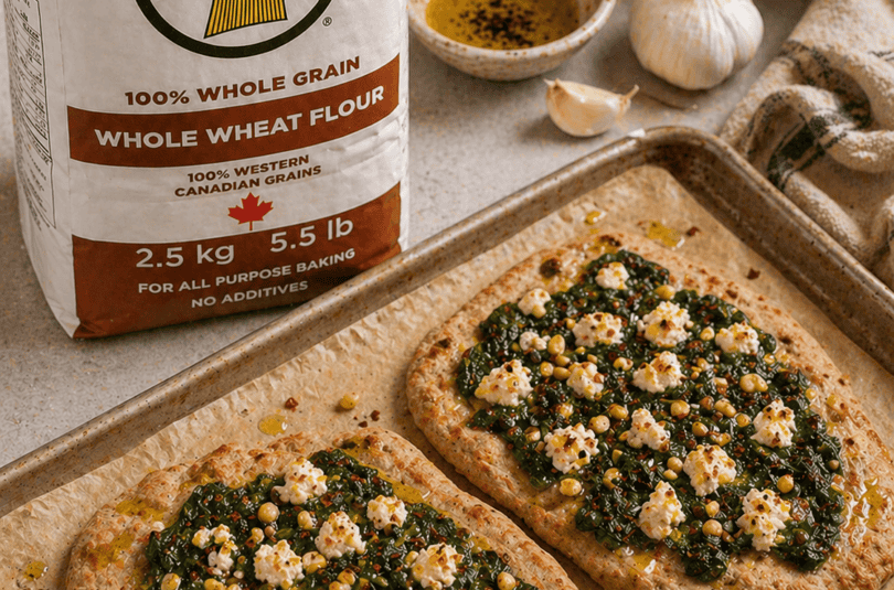 Whole Wheat Spinach & Feta Flatbreads