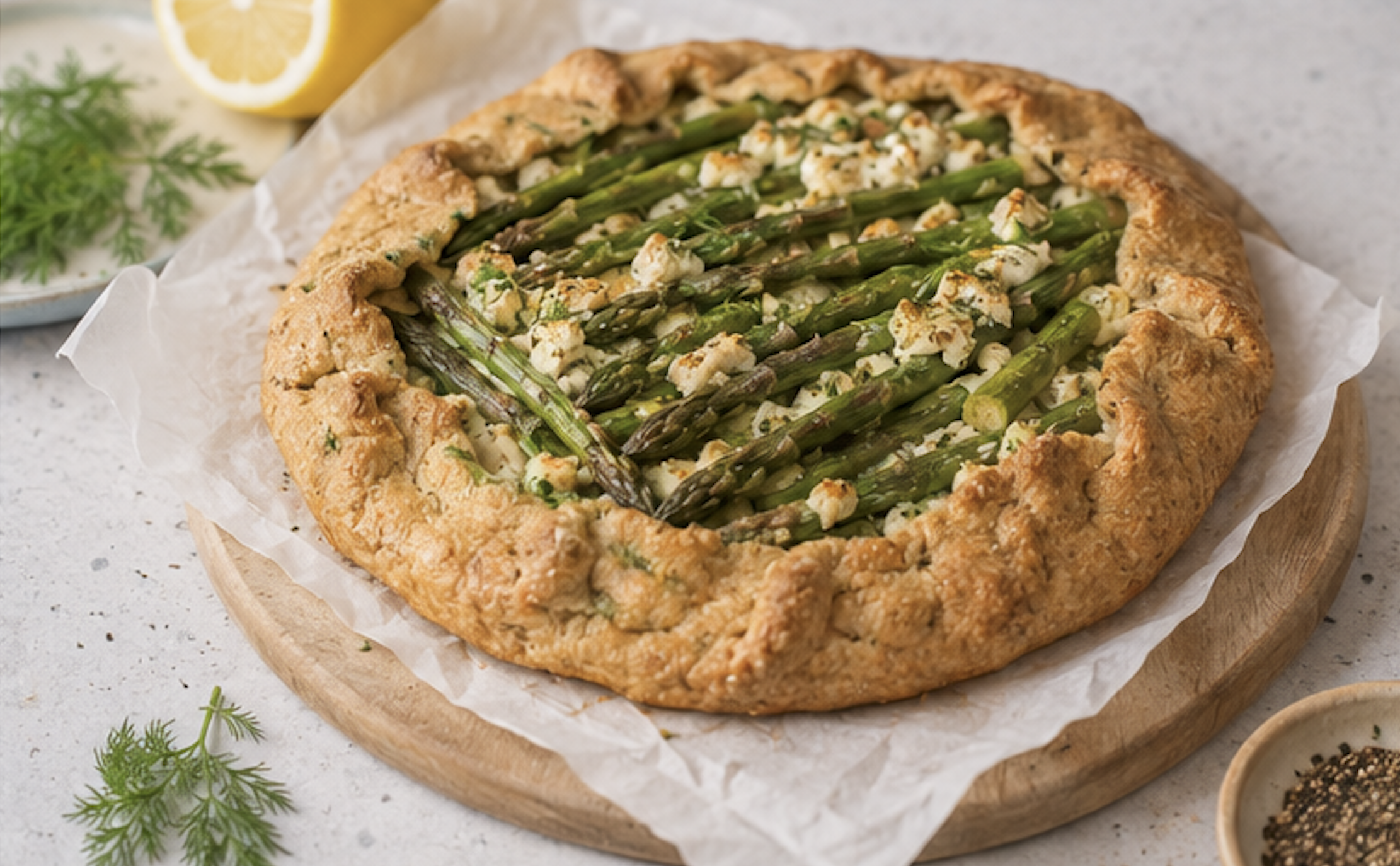 ASPARAGUS, GOAT CHEESE & DILL GALETTE Asparagus, Goat Cheese & Dill Galette