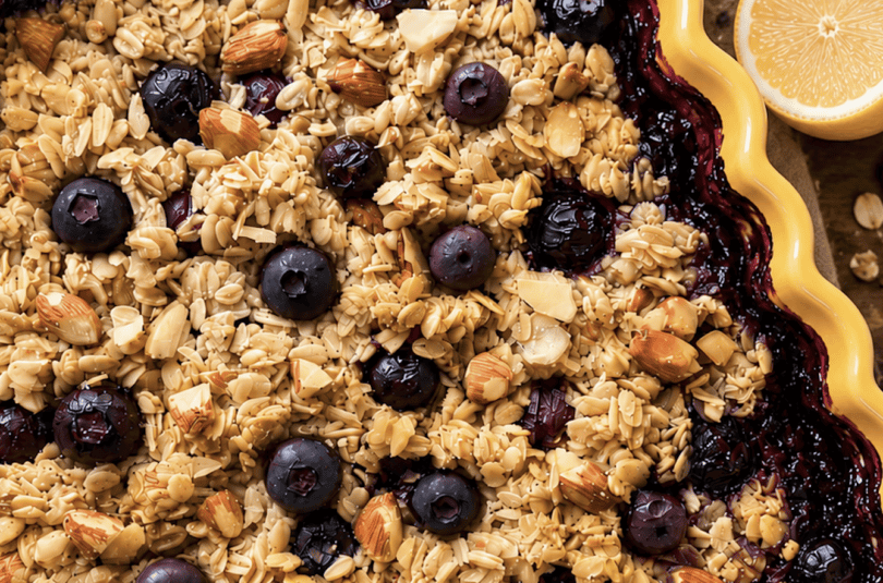 Blueberry Lemon Oatmeal Breakfast Bake