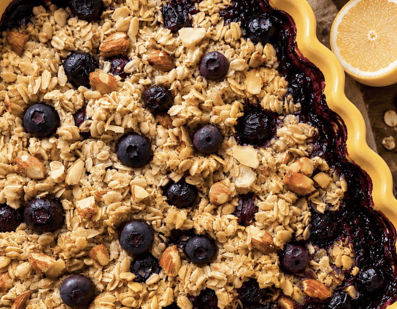 Blueberry Lemon Oatmeal Breakfast Bake
