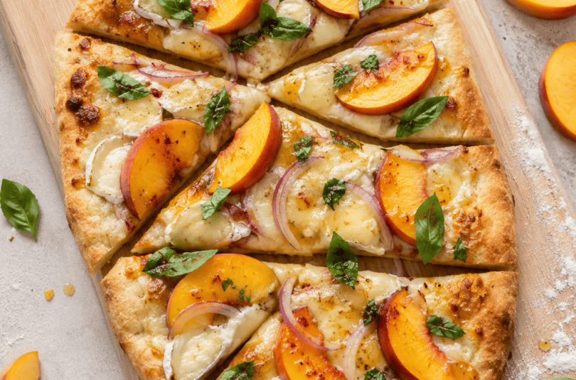 Peach, Brie & Hot Honey Bread Flour Flatbread Peach, Brie & Hot Honey Bread Flour Flatbread