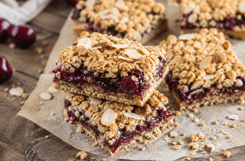 Tart Cherry, Almond & Oat Crumble Bars