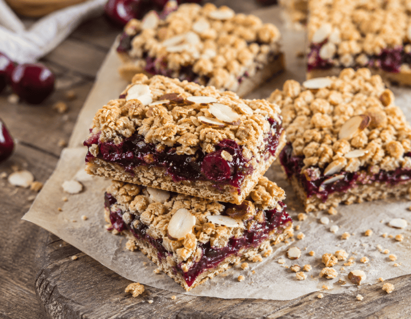 Tart Cherry, Almond & Oat Crumble Bars
