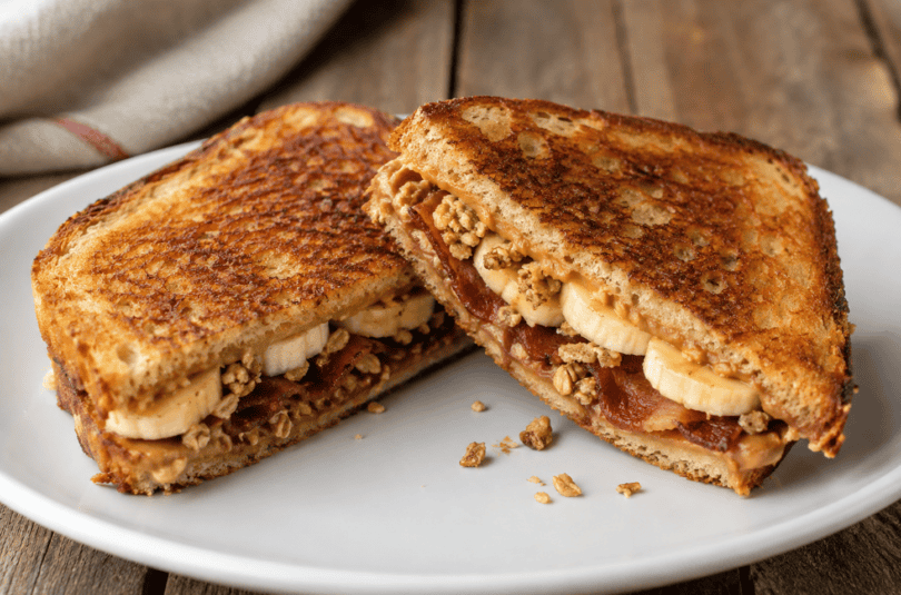 The Elvis Grilled Granola, Bacon & Banana Sandwich