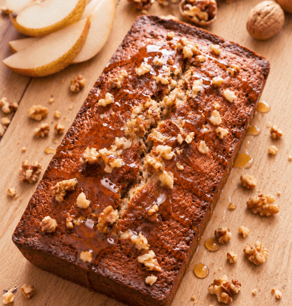 Maple Pear and Walnut Oat Bran Loaf